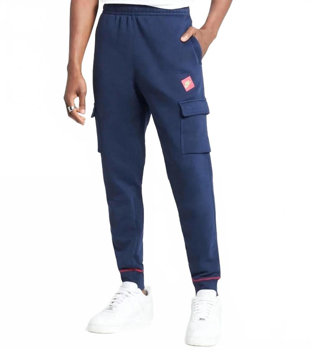 NEW NIKE just do it fleece cargo pants in obsidian/berry